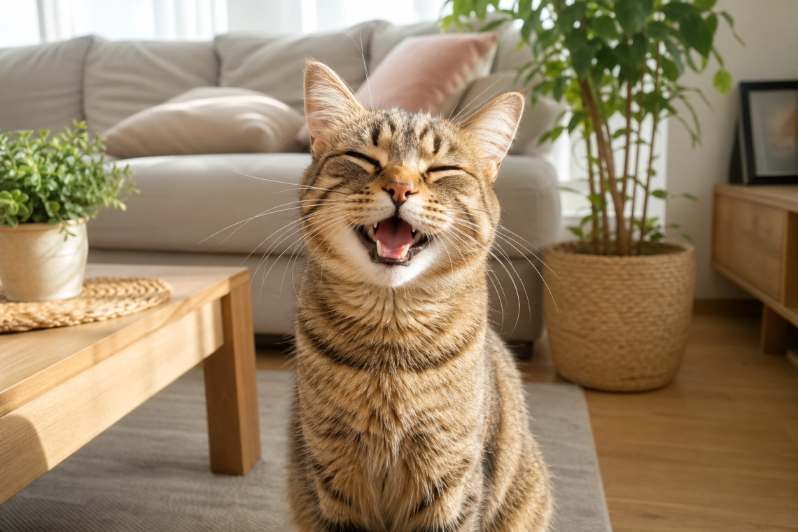chat heureux